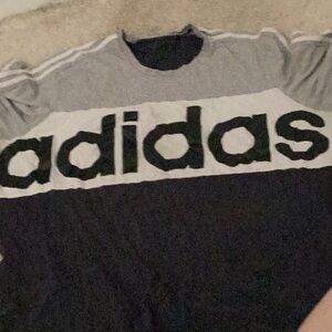 Adidas Gray and Black Logo T-Shirt